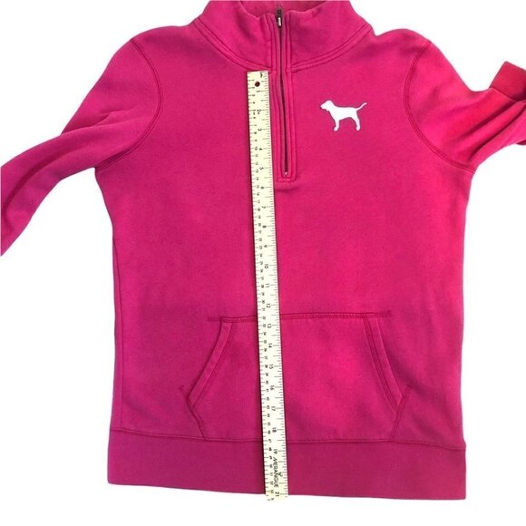 Pink  Victoria Secret 1/4 Zip Sweatshirt in Fushia Ladies XSm - Picture 3 of 7